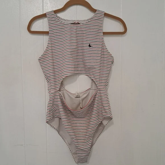 ✨ Jack Wills Striped Cutout One Piece Swimsuit Size 8 (Ref 18) - Picture 5 of 10